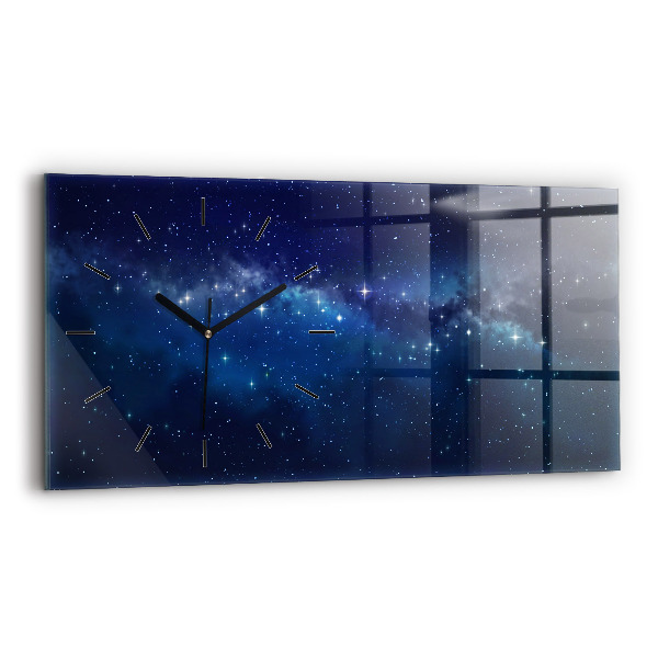 Horizontal wall clock Dark sky stars