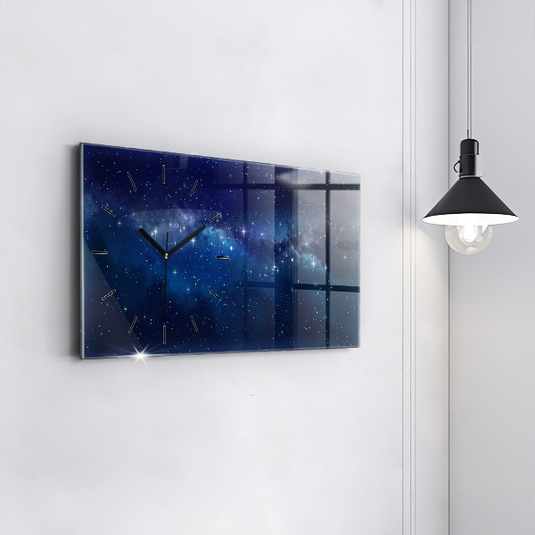 Horizontal wall clock Dark sky stars