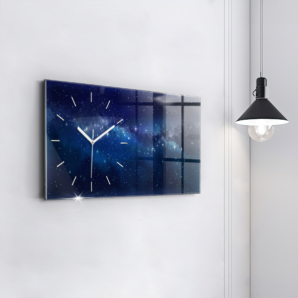 Horizontal wall clock Dark sky stars