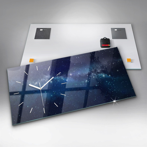 Horizontal wall clock Dark sky stars