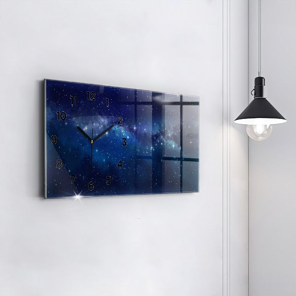 Horizontal wall clock Dark sky stars
