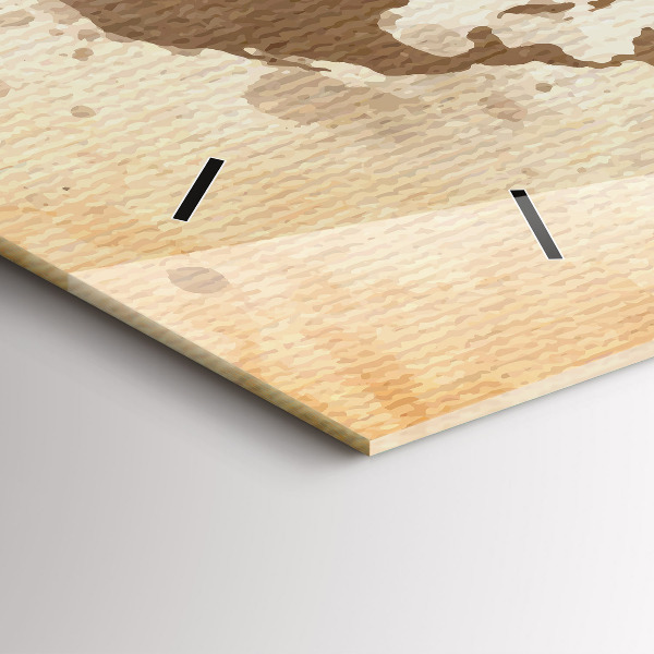 Horizontal wall clock Painted map of the world