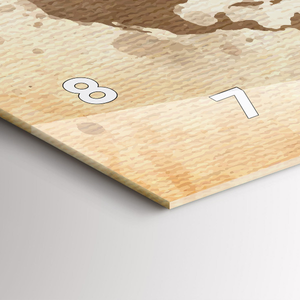 Horizontal wall clock Painted map of the world