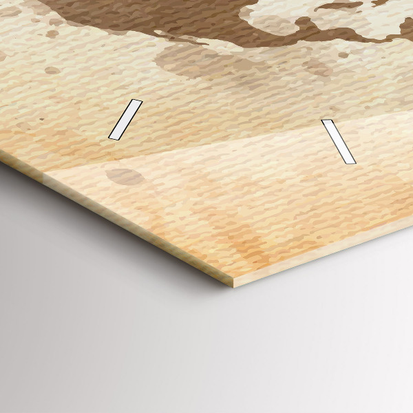 Horizontal wall clock Painted map of the world