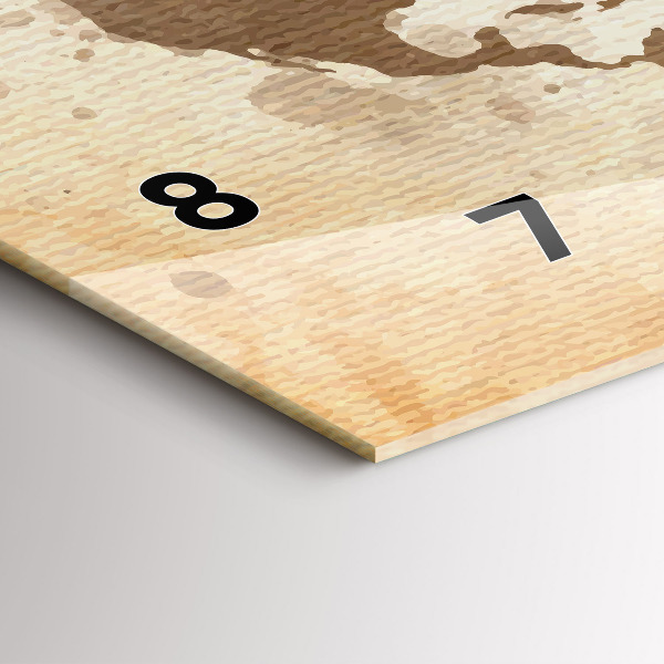 Horizontal wall clock Painted map of the world