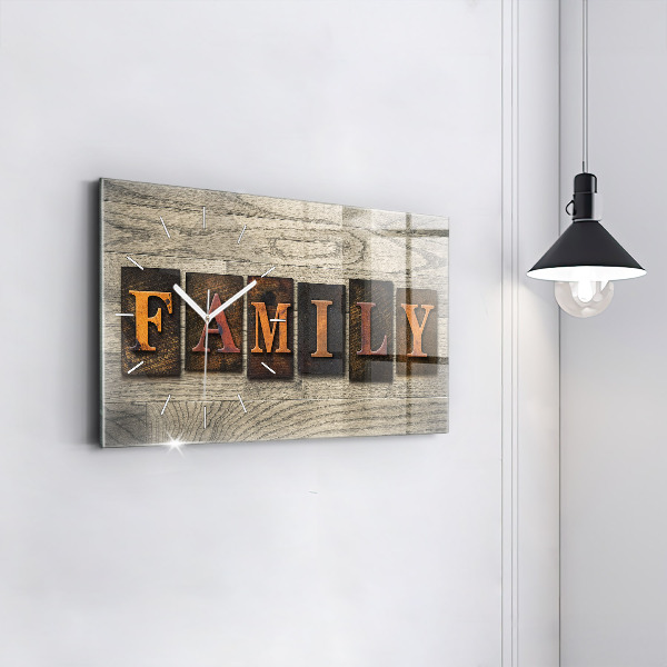 Horizontal wall clock The inscription family