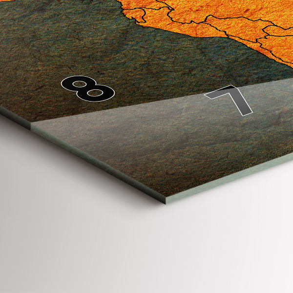 Horizontal wall clock World map