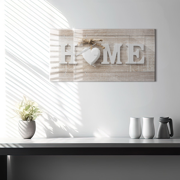 Horizontal wall clock The inscription house