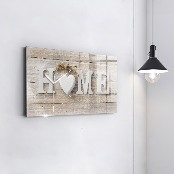 Horizontal wall clock The inscription house