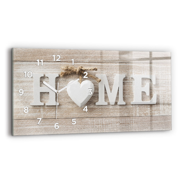 Horizontal wall clock The inscription house