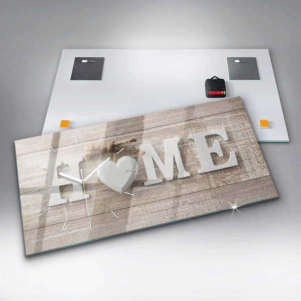 Horizontal wall clock The inscription house