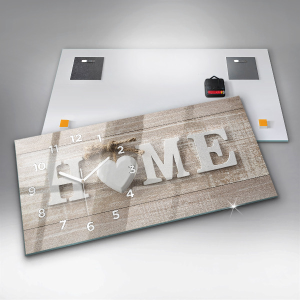 Horizontal wall clock The inscription house