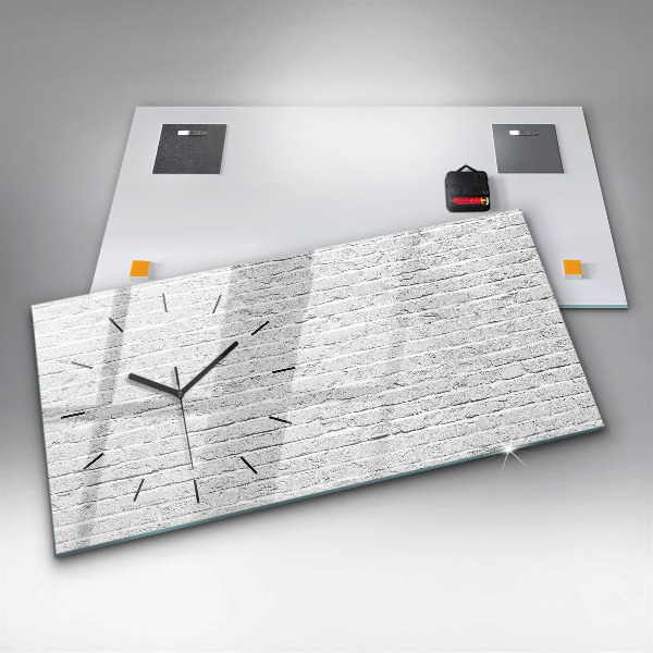 Horizontal wall clock Brick wall