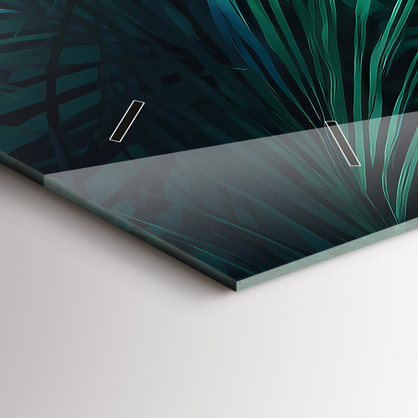 Horizontal wall clock Tropical leaves