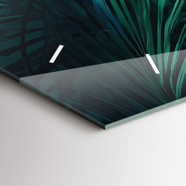 Horizontal wall clock Tropical leaves