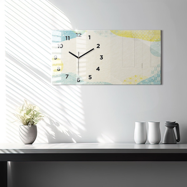 Horizontal wall clock Pattern frame