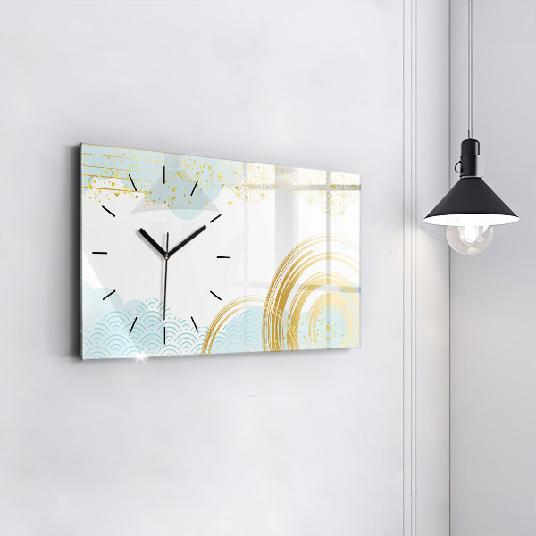 Horizontal wall clock Decorative pattern
