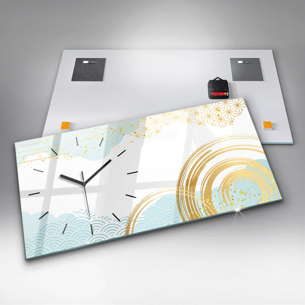 Horizontal wall clock Decorative pattern