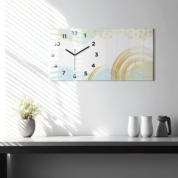 Horizontal wall clock Decorative pattern