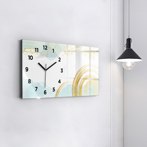 Horizontal wall clock Decorative pattern