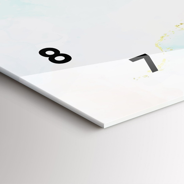 Horizontal wall clock Watercolor marble