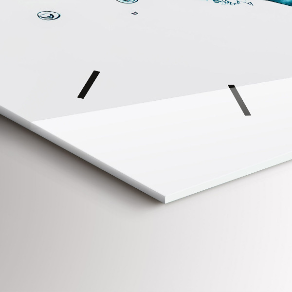 Horizontal wall clock Water map of the world