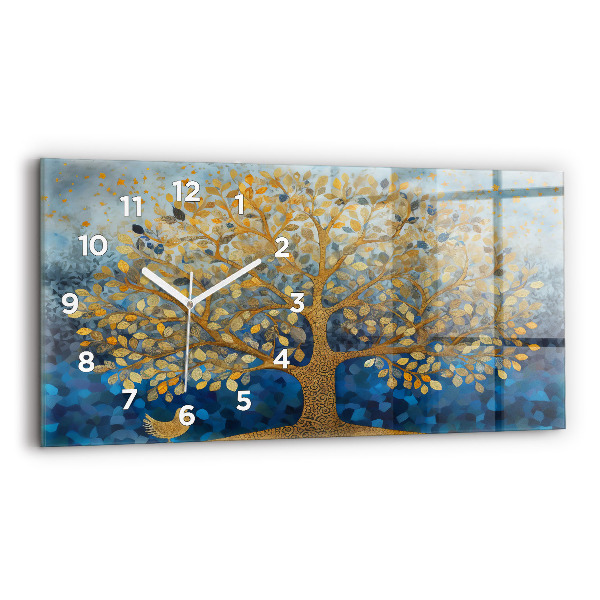 Horizontal wall clock Abstract tree