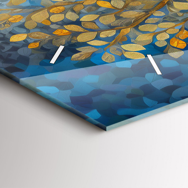 Horizontal wall clock Abstract tree