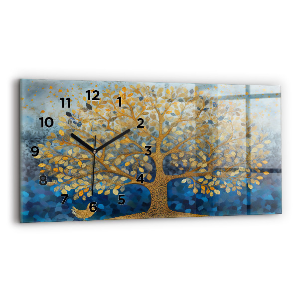 Horizontal wall clock Abstract tree