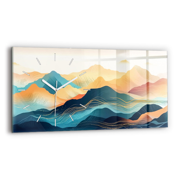 Horizontal wall clock Mountain landscape