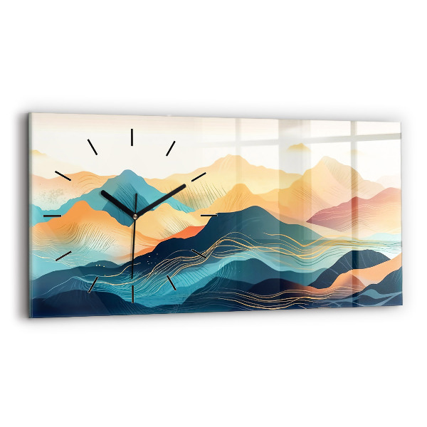Horizontal wall clock Mountain landscape