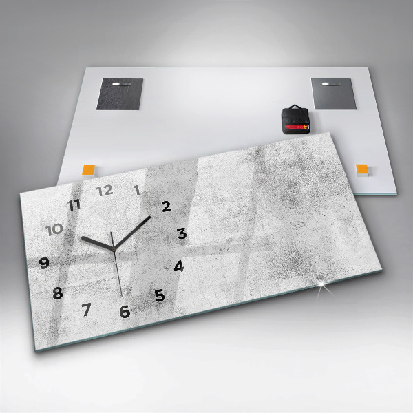 Horizontal wall clock Concrete wall