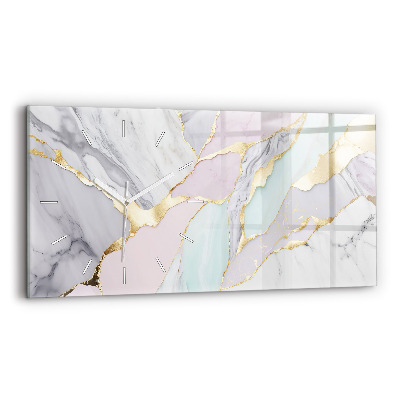 Horizontal wall clock Marble pattern