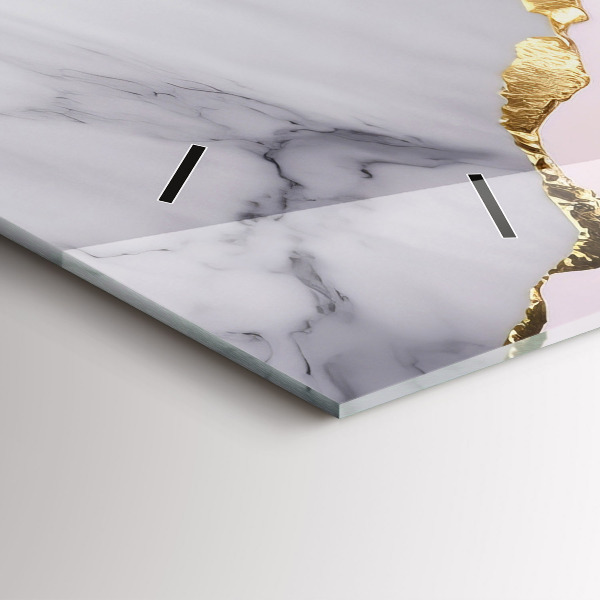 Horizontal wall clock Marble pattern