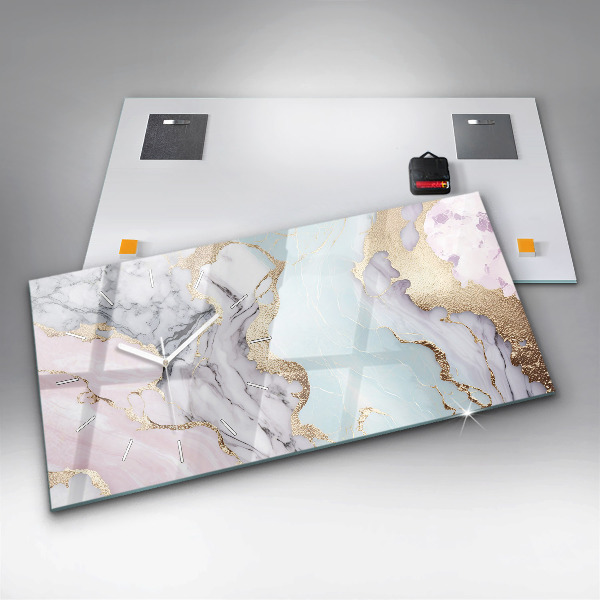Horizontal wall clock Marble