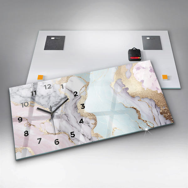 Horizontal wall clock Marble