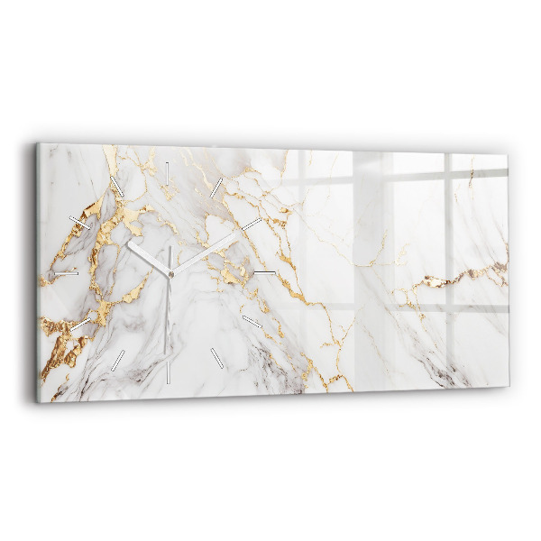 Horizontal wall clock Decorative marble