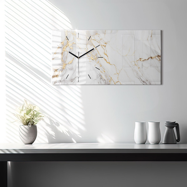 Horizontal wall clock Decorative marble