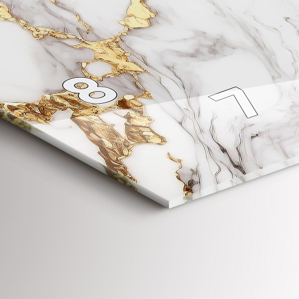 Horizontal wall clock Decorative marble