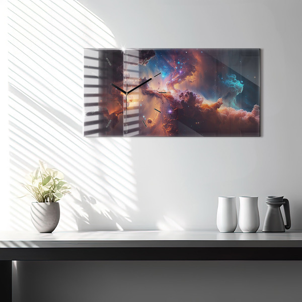 Horizontal wall clock The cosmic world of stars
