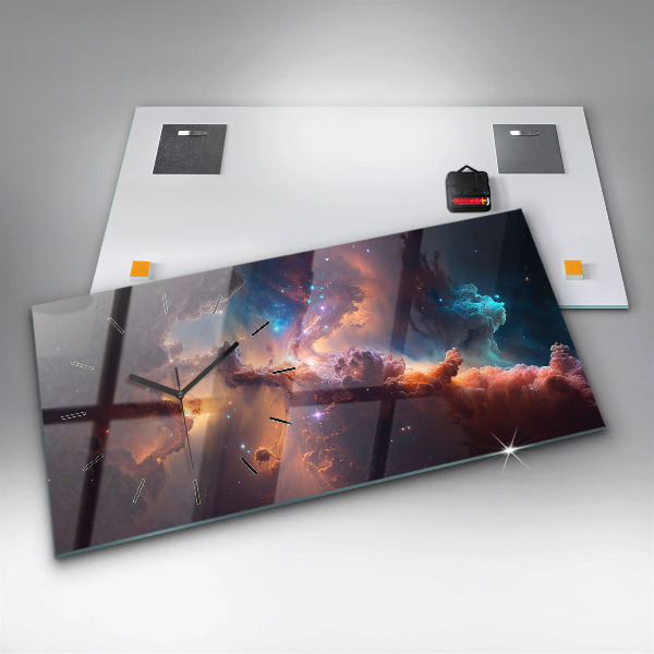 Horizontal wall clock The cosmic world of stars