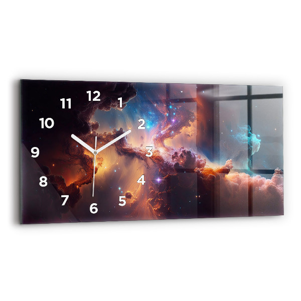 Horizontal wall clock The cosmic world of stars
