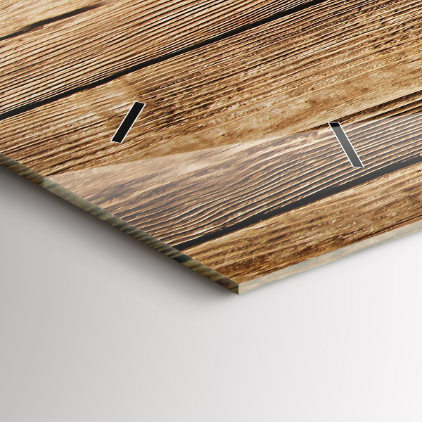 Horizontal wall clock Wooden boards