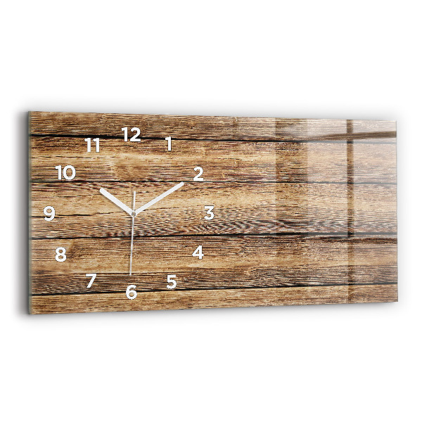 Horizontal wall clock Wooden boards