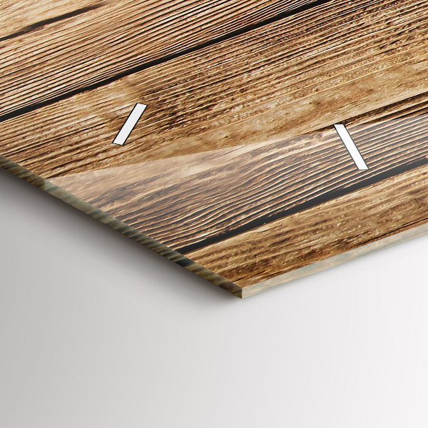 Horizontal wall clock Wooden boards