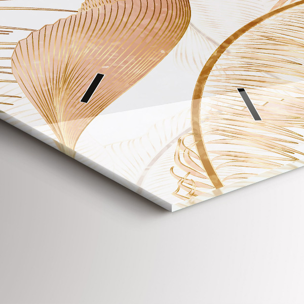 Horizontal wall clock Nature leaf pattern