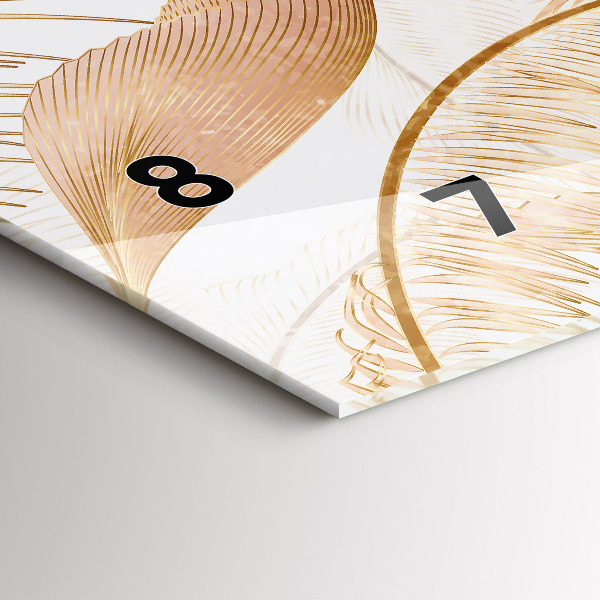 Horizontal wall clock Nature leaf pattern