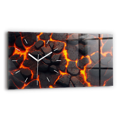 Horizontal wall clock Lava volcano
