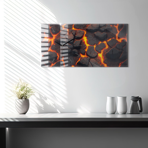 Horizontal wall clock Lava volcano