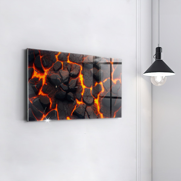 Horizontal wall clock Lava volcano